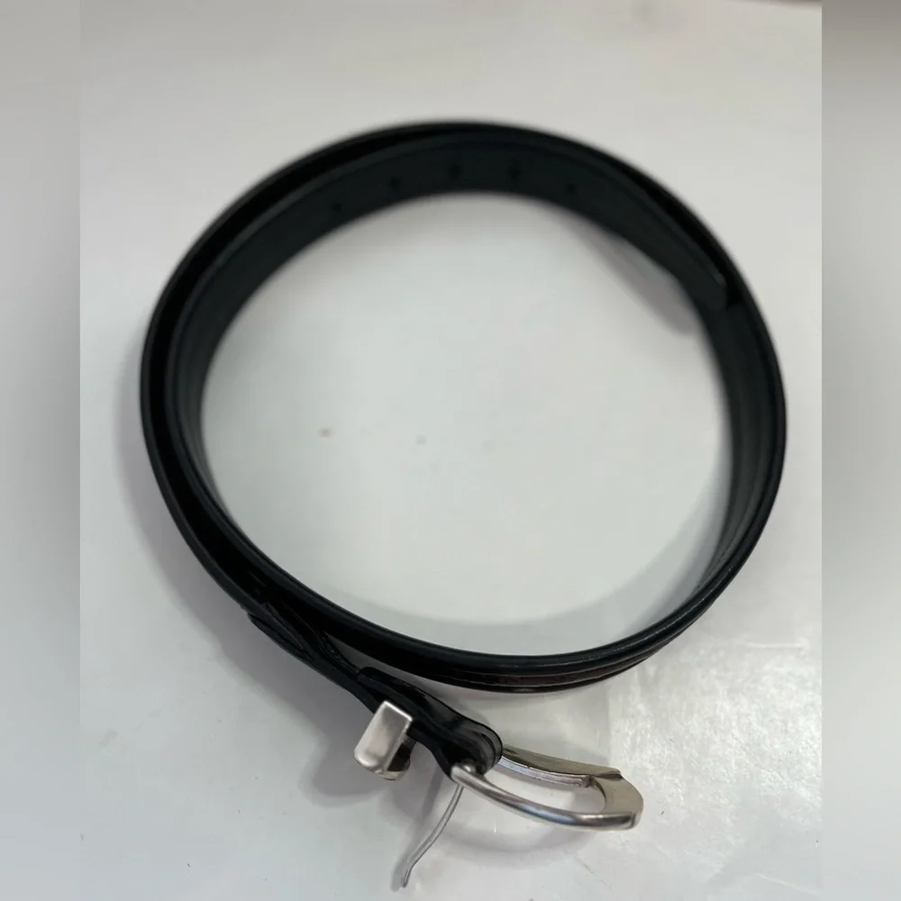 Brighton Black Brown Leather Belt Size 38